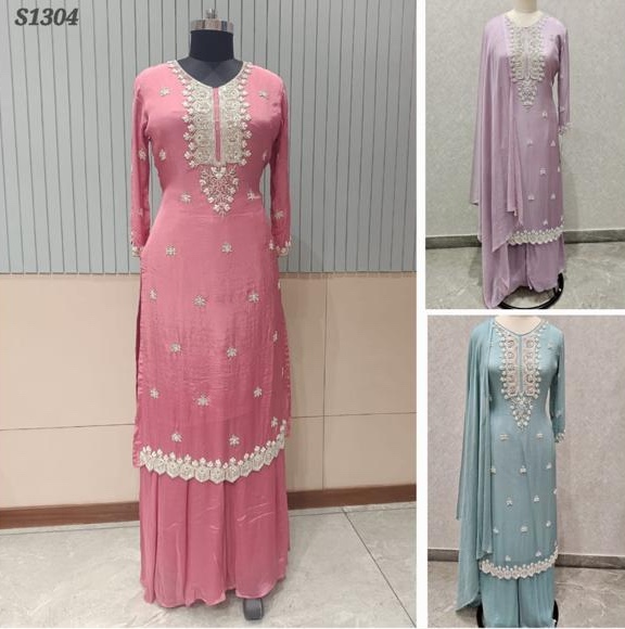 Chinon Dress - Hand Embroidered with Palazzo Pants