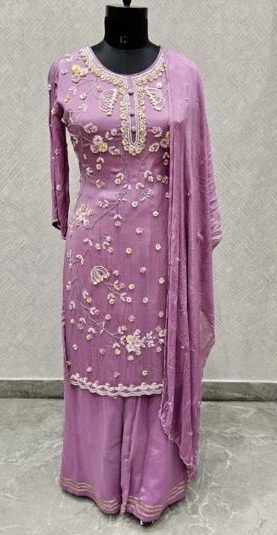 Full Hand-Work Embroidered Top with Sharara Pants