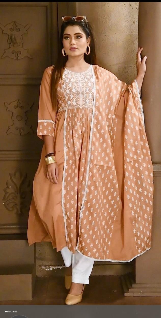 Anarkali Style Cotton Mulmul Kurta