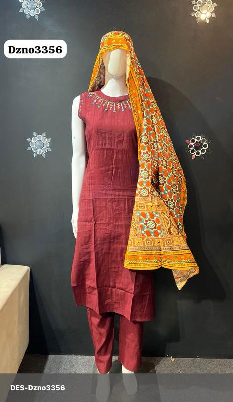 Traditional Muslin Silk Kurta Set