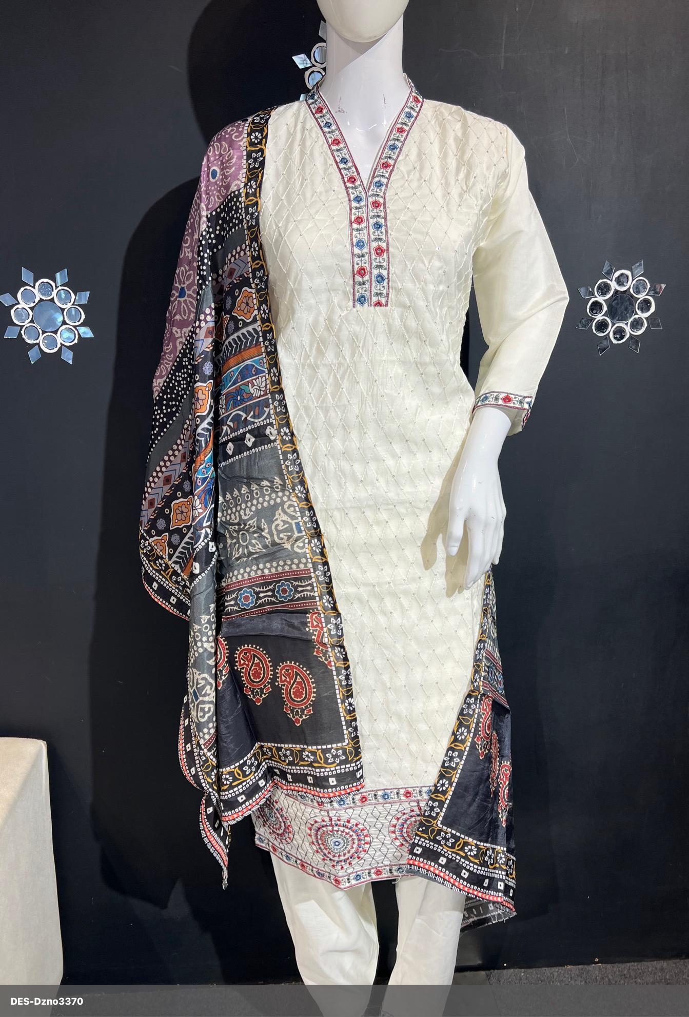 Roman Silk Embroidered Dress