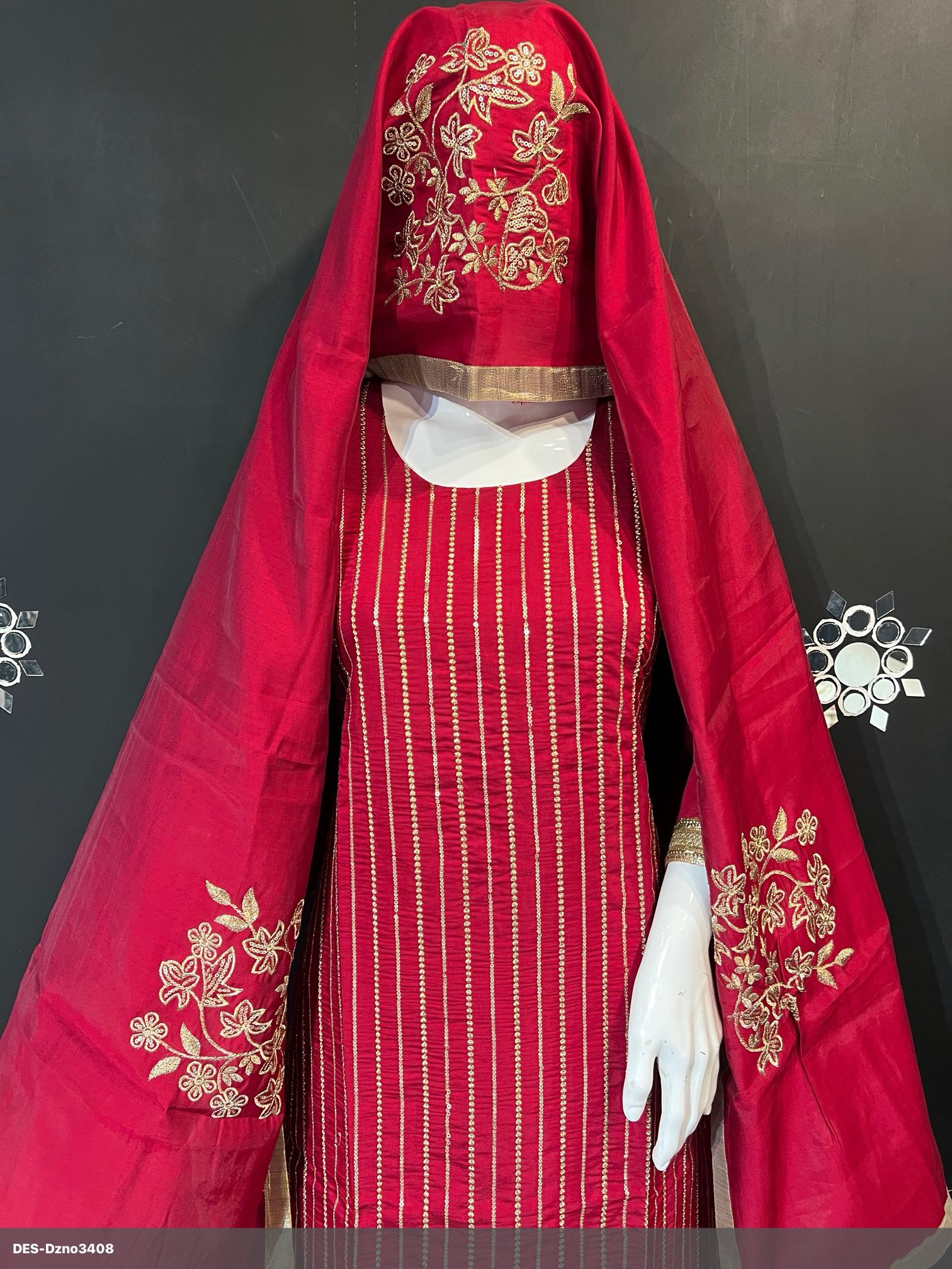 Traditional Red Embroidered Salwar Kameez