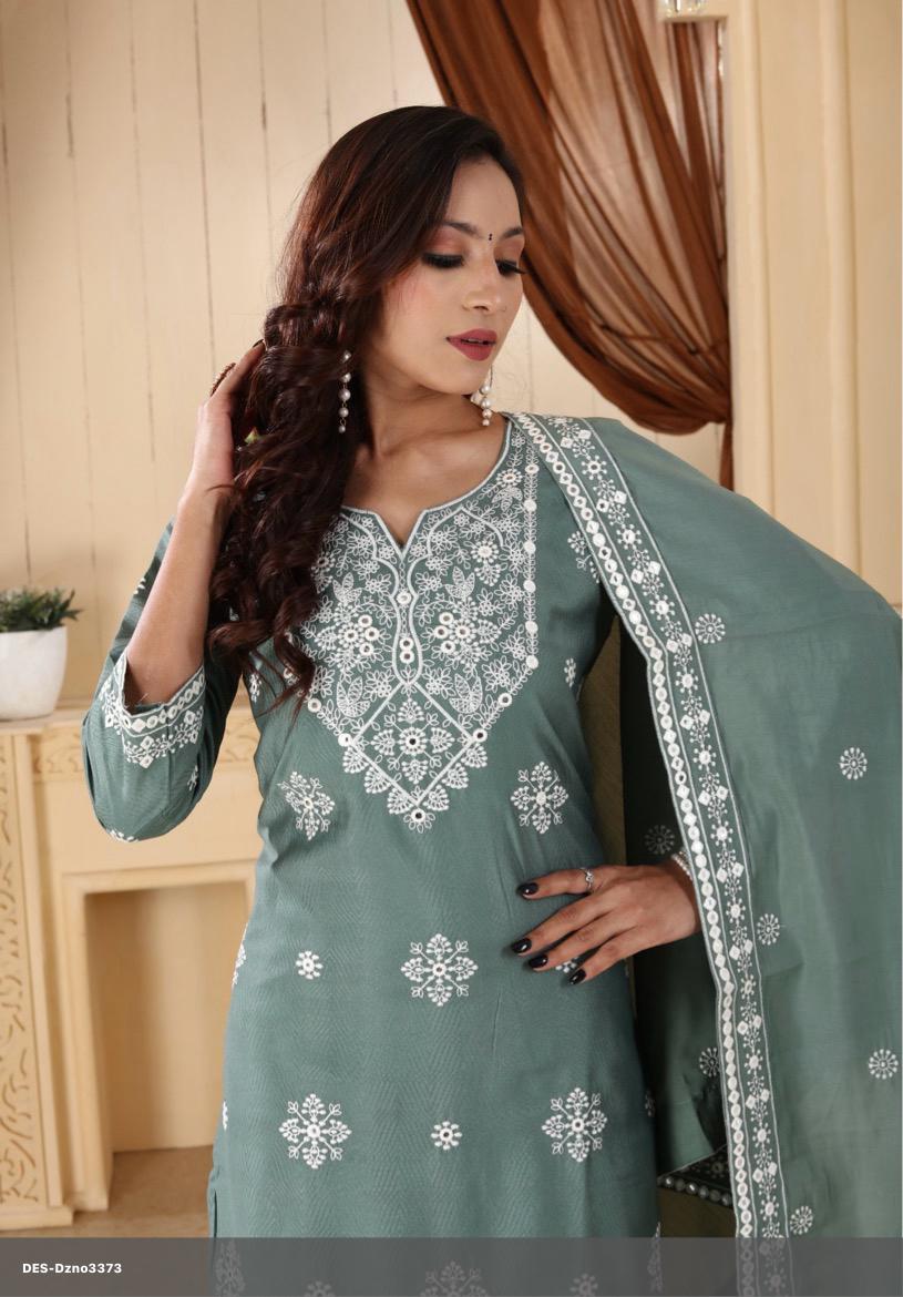 Embroidered Roman Silk Salwar Kameez