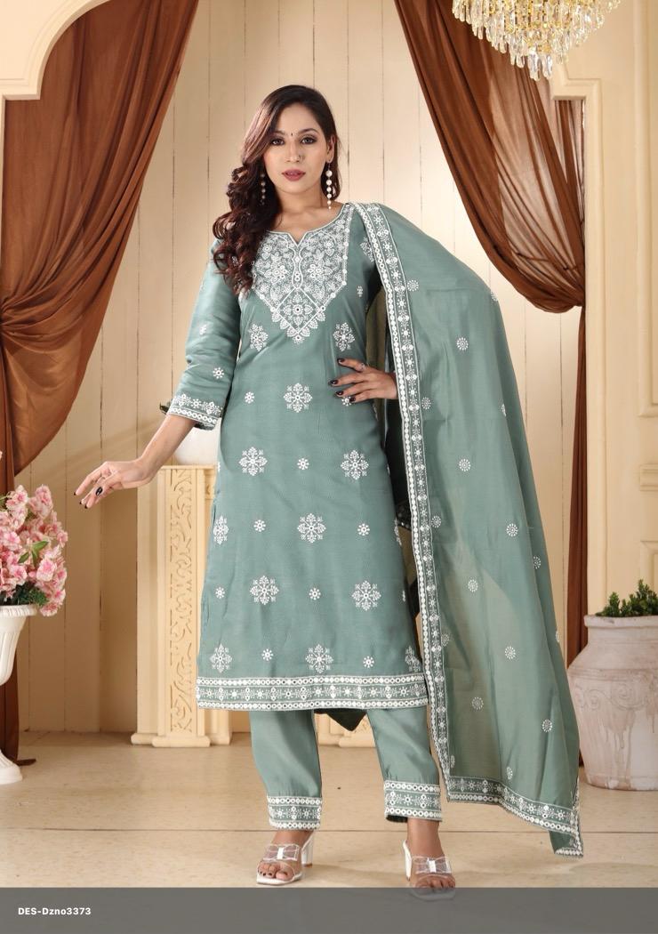 Embroidered Roman Silk Salwar Kameez