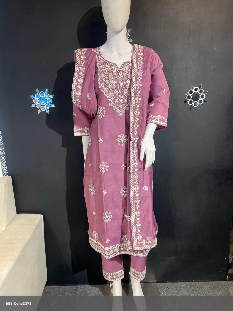 Embroidered Roman Silk Salwar Kameez