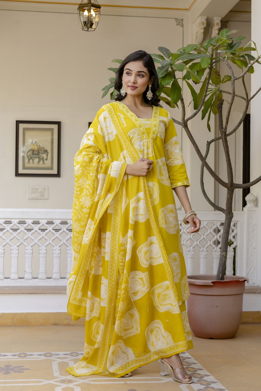 Elegant Cotton Anarkali Dress