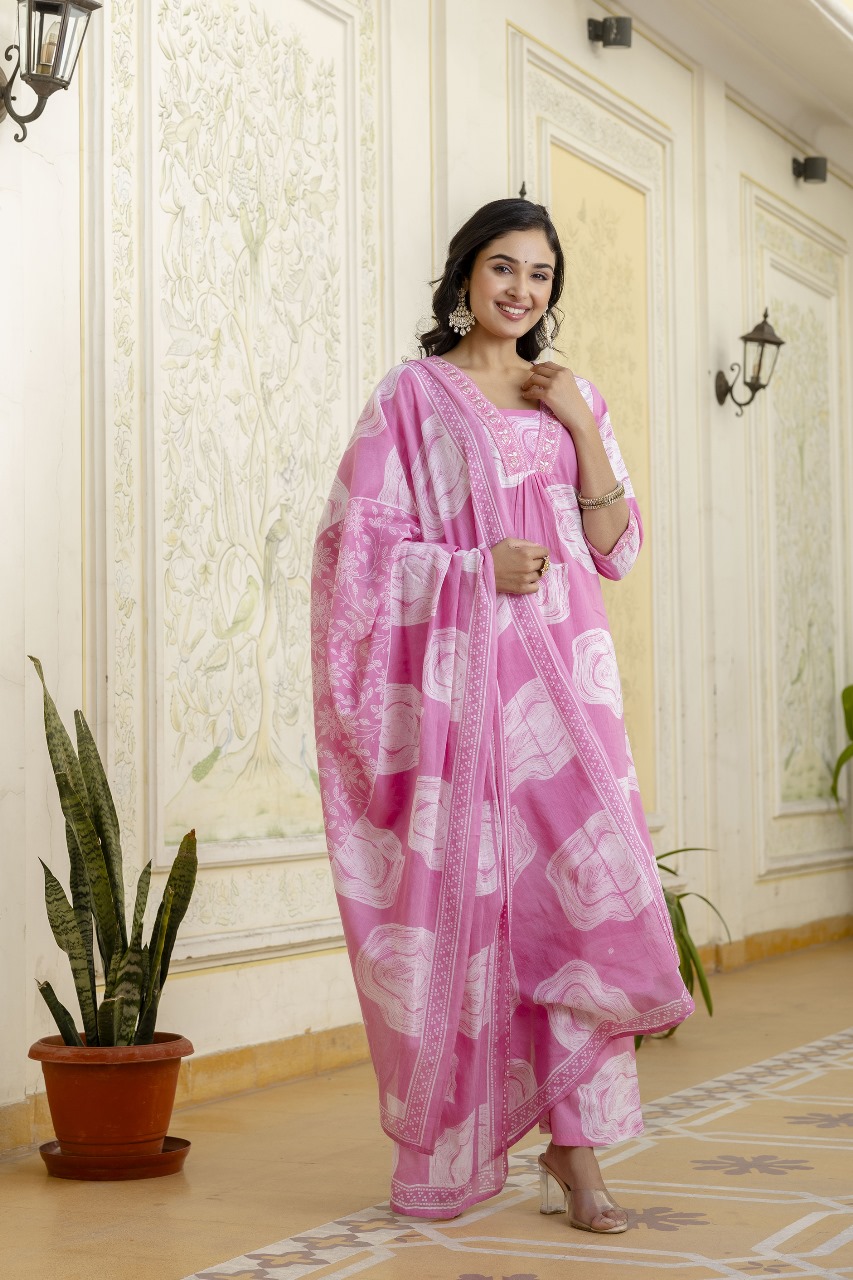 Elegant Cotton Anarkali Dress