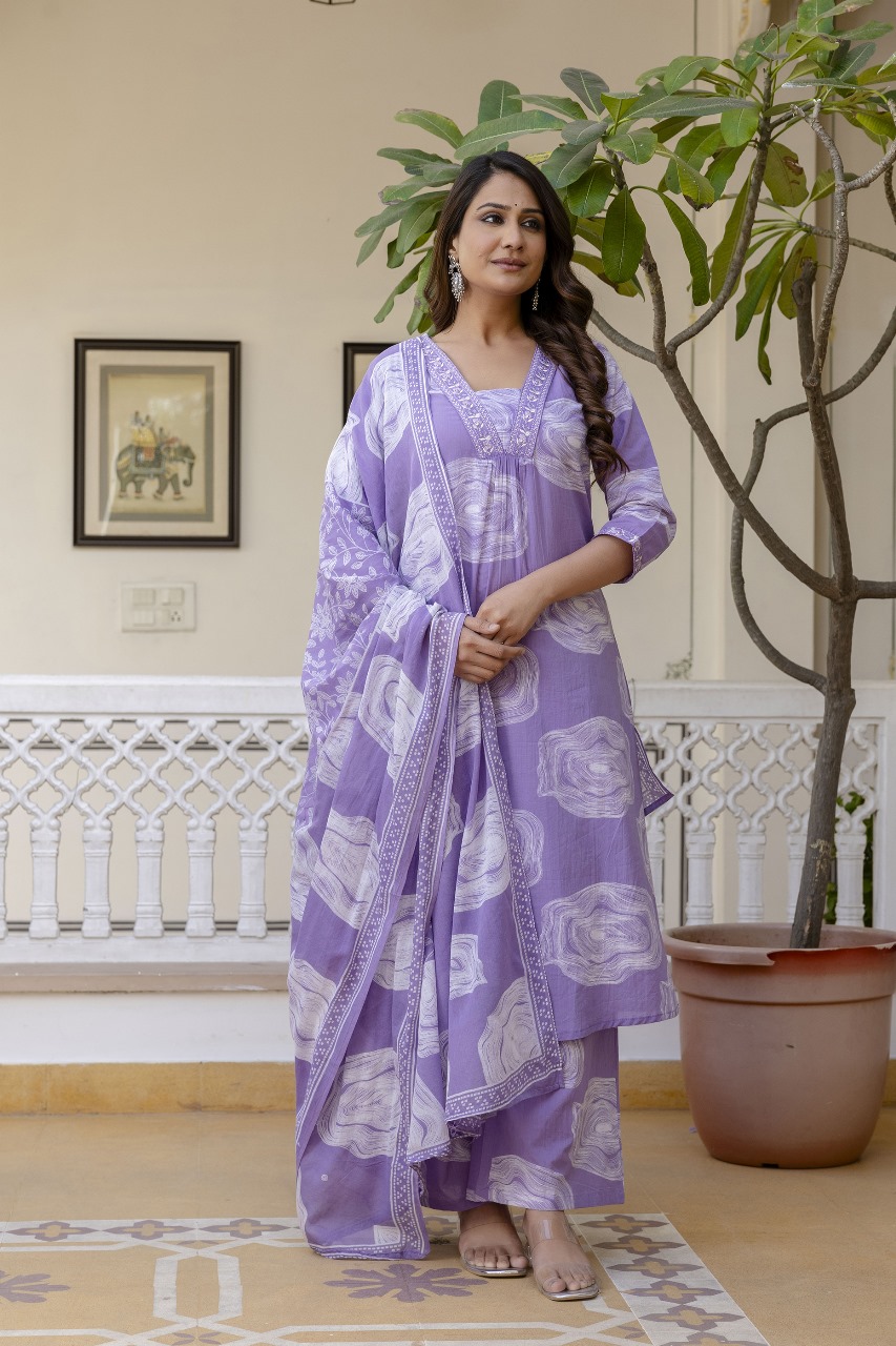 Elegant Cotton Anarkali Dress