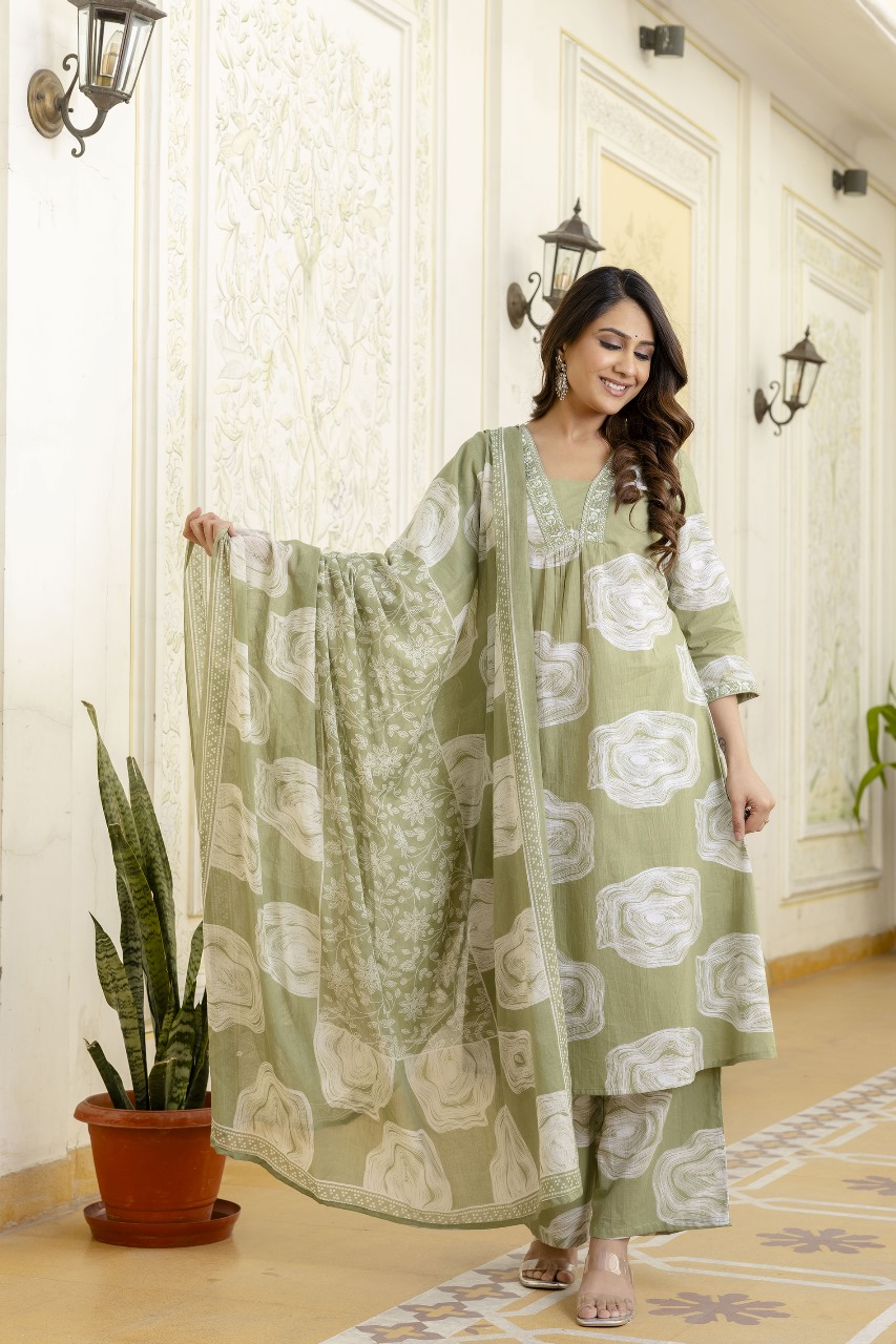 Elegant Cotton Anarkali Dress