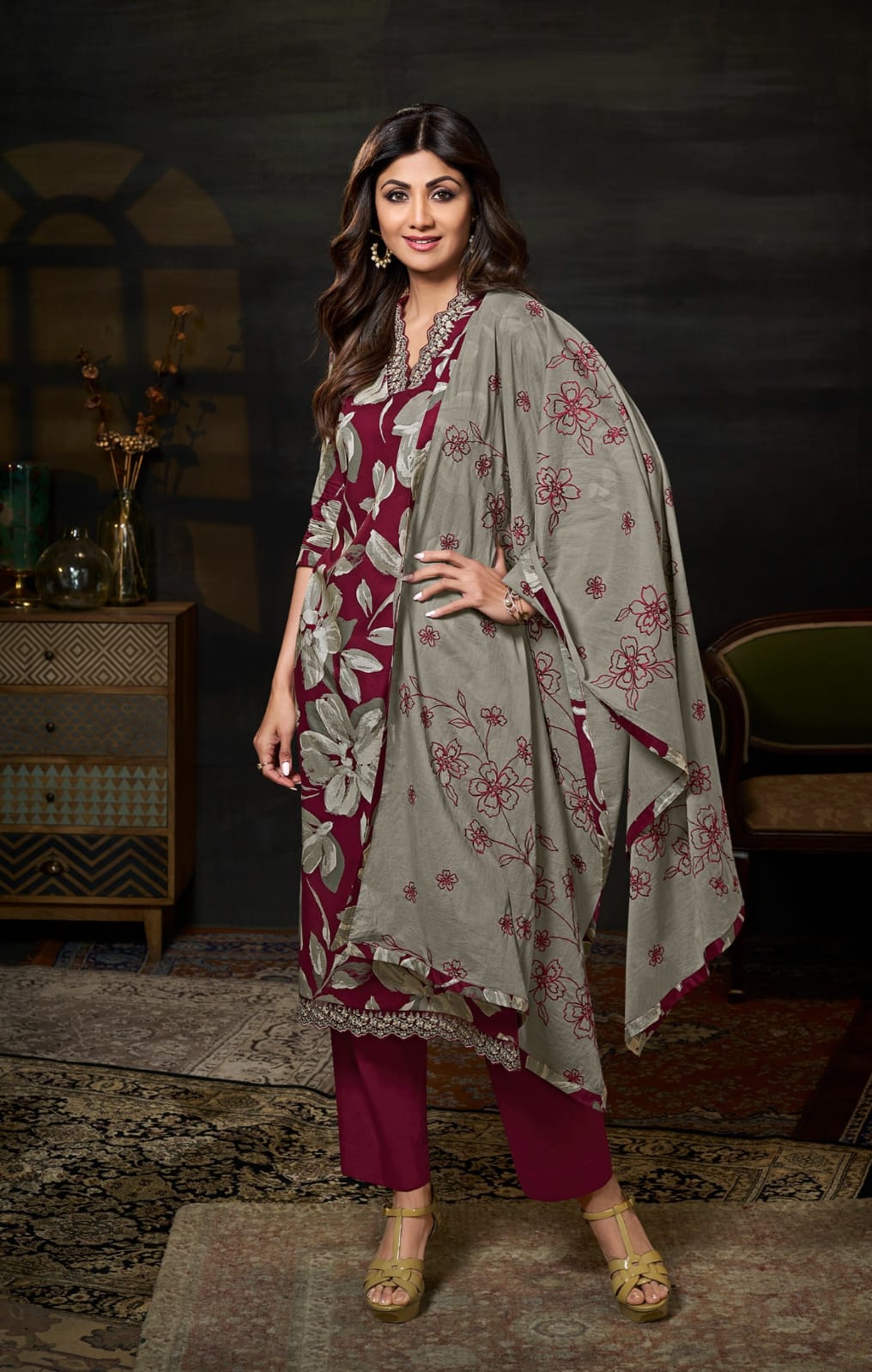 Digital Print Cotton 3-Piece Suit