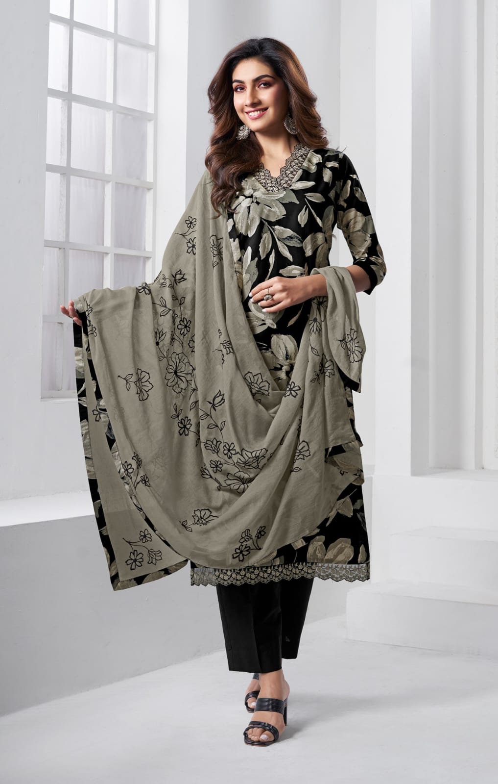 Digital Print Cotton 3-Piece Suit