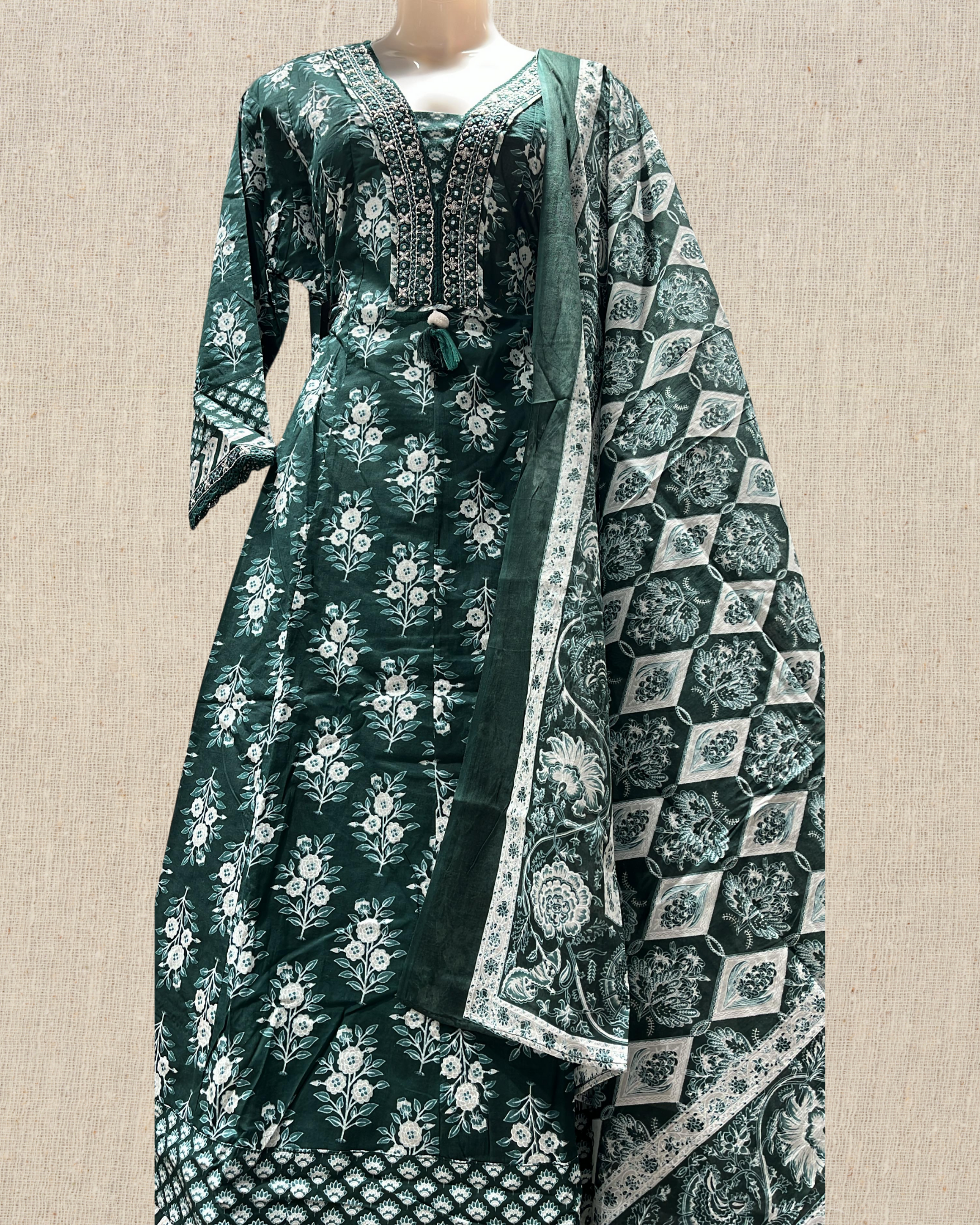 Floral Printed Pure Cotton A Line Top 