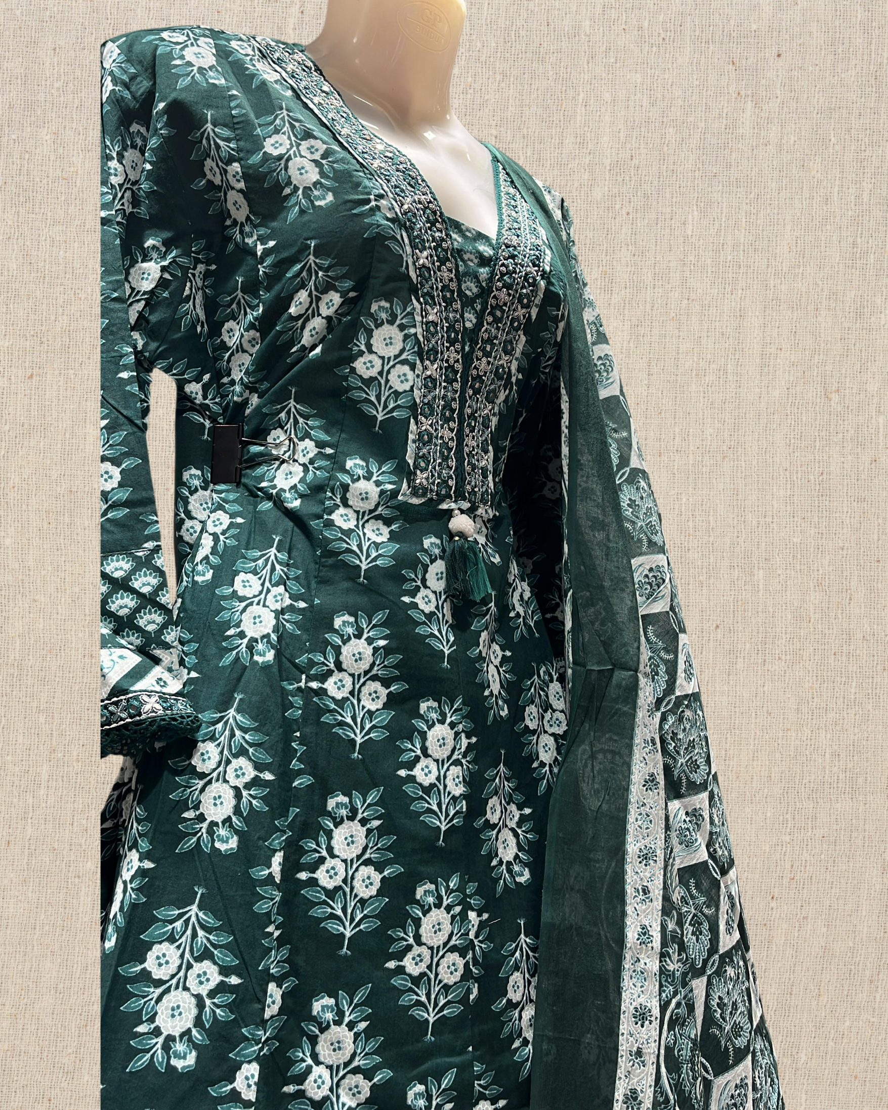 Floral Printed Pure Cotton A Line Top 