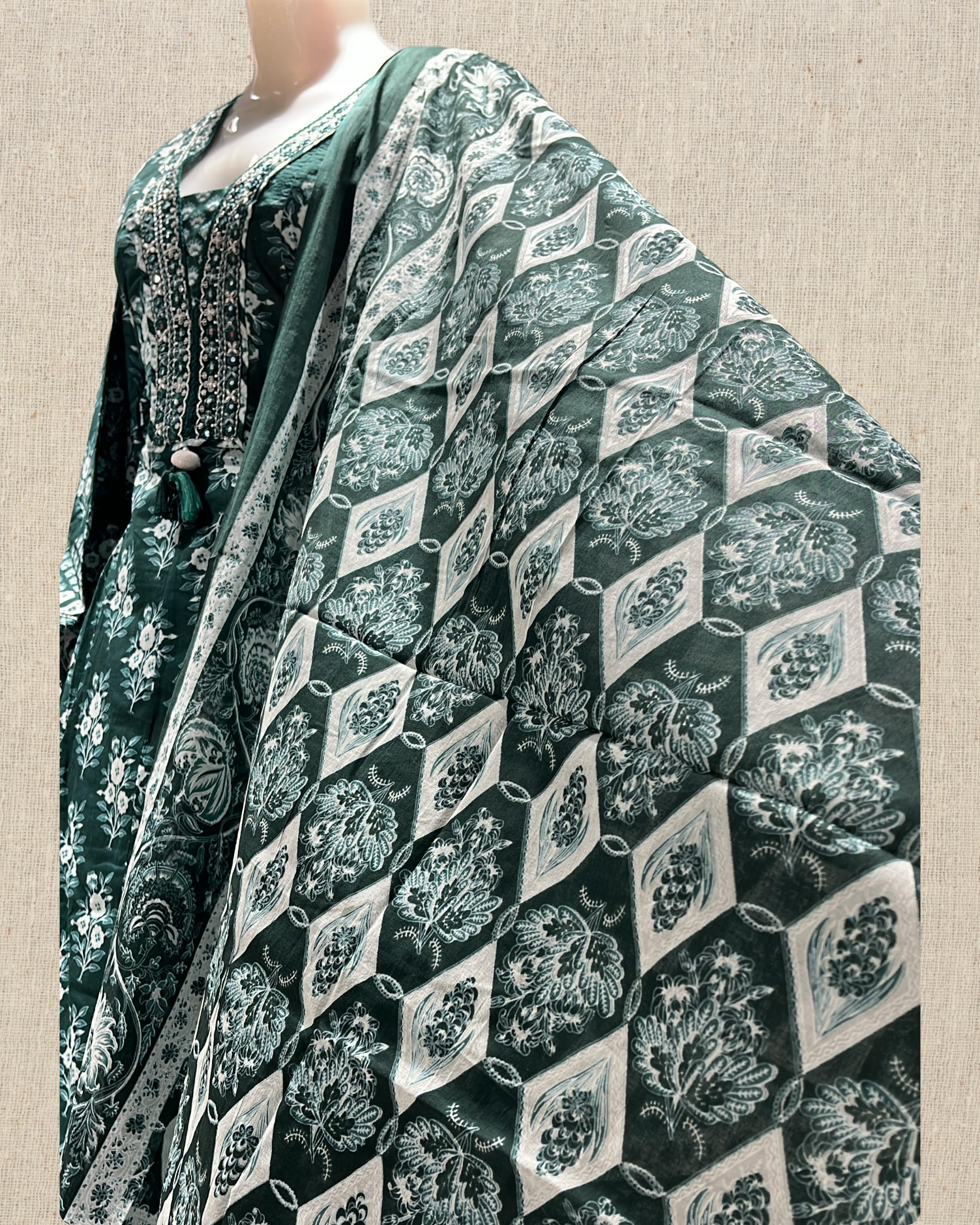 Floral Printed Pure Cotton A Line Top 