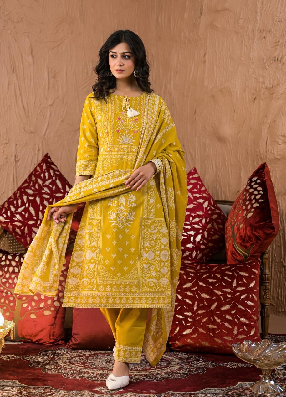 Yellow Embroidered Salwar Kameez