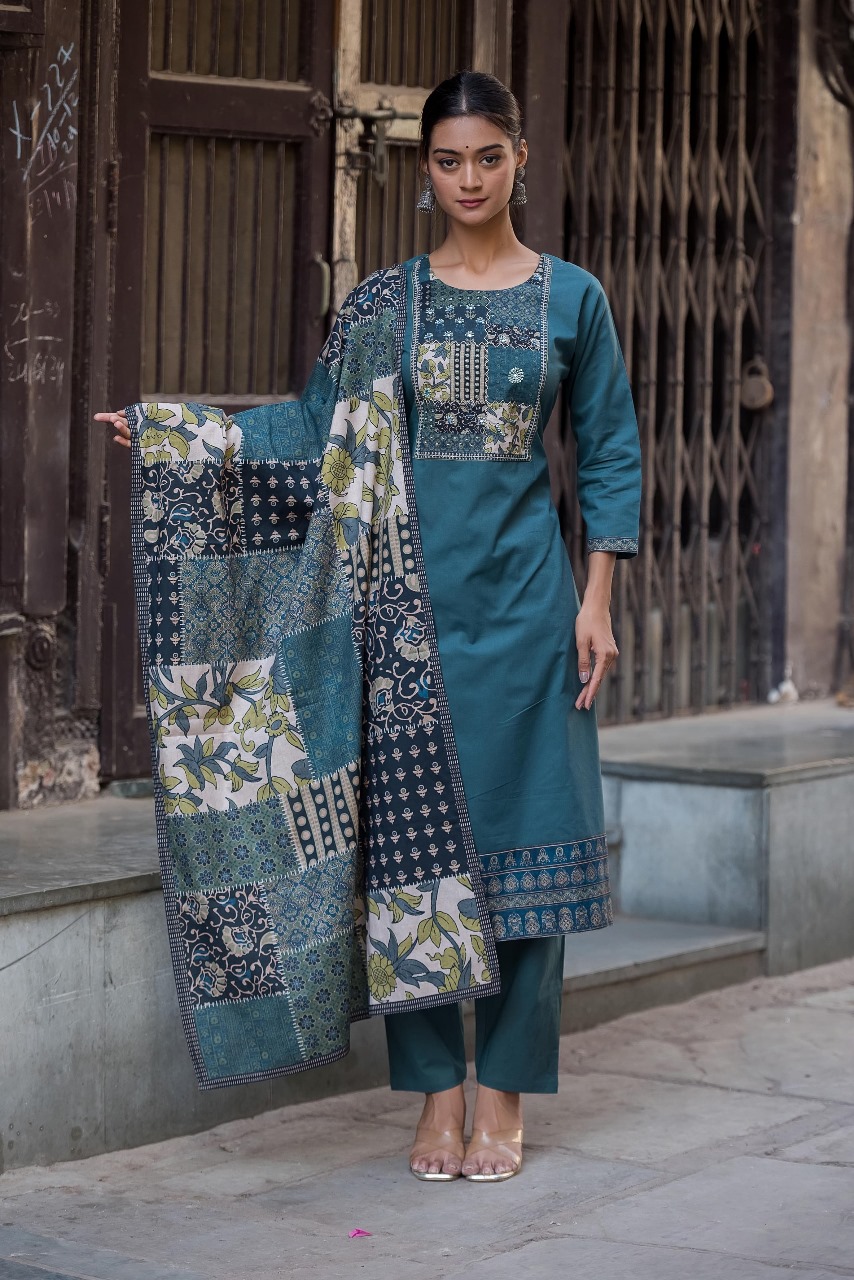 Traditional Teal Kurta Set
