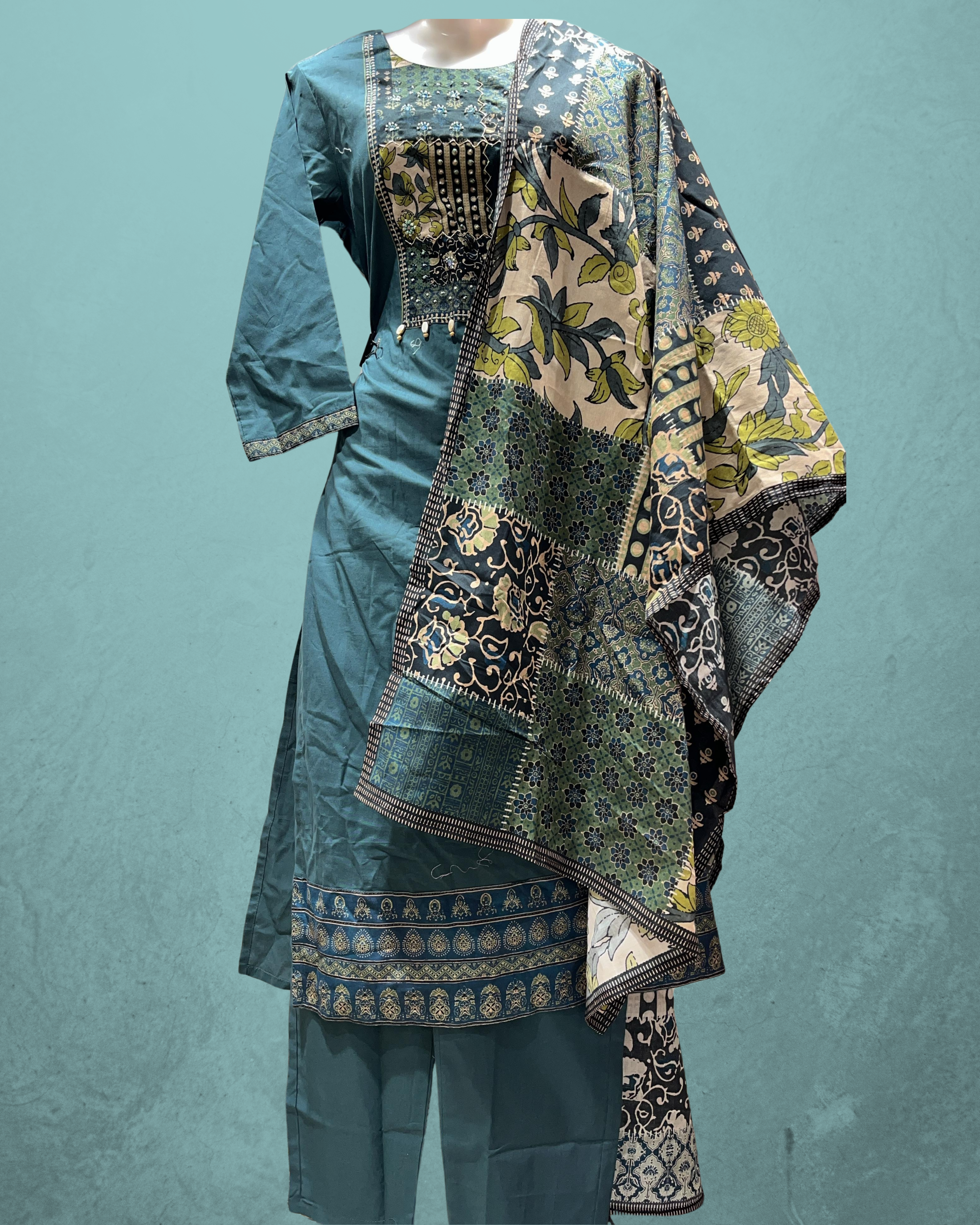 Traditional Teal Kurta Set
