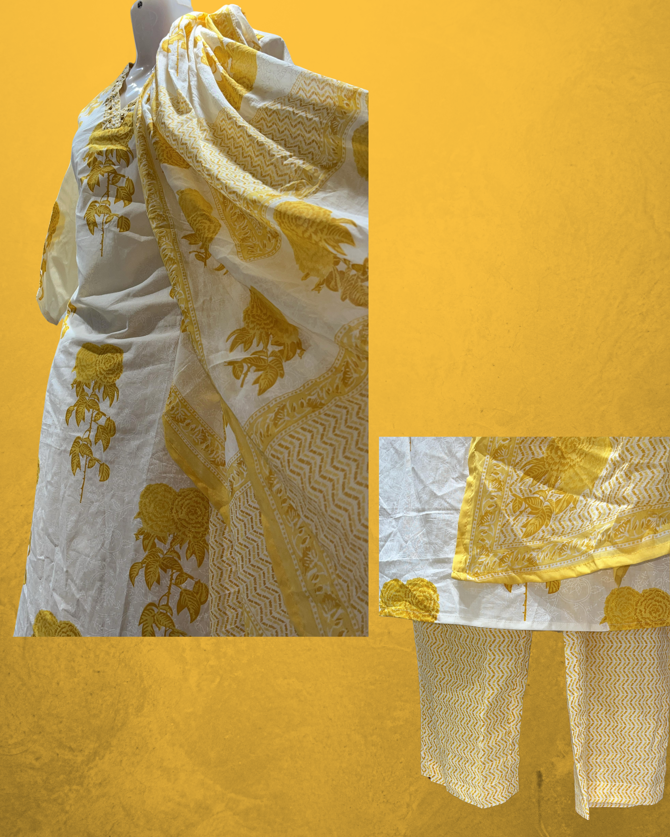 Elegant Floral Print Kurta Set