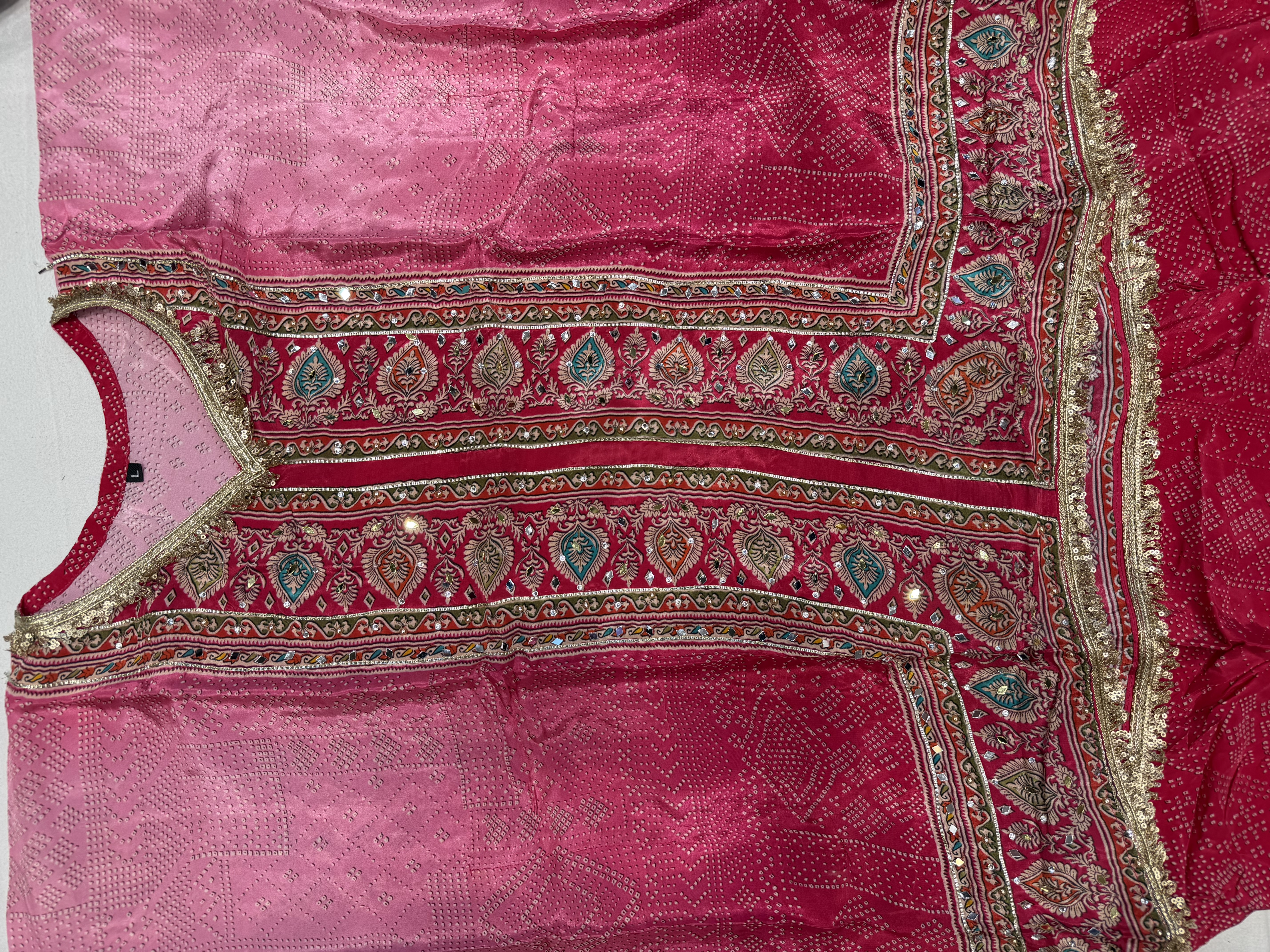 Pink Embroidered Kaftan with Dhoti Pants
