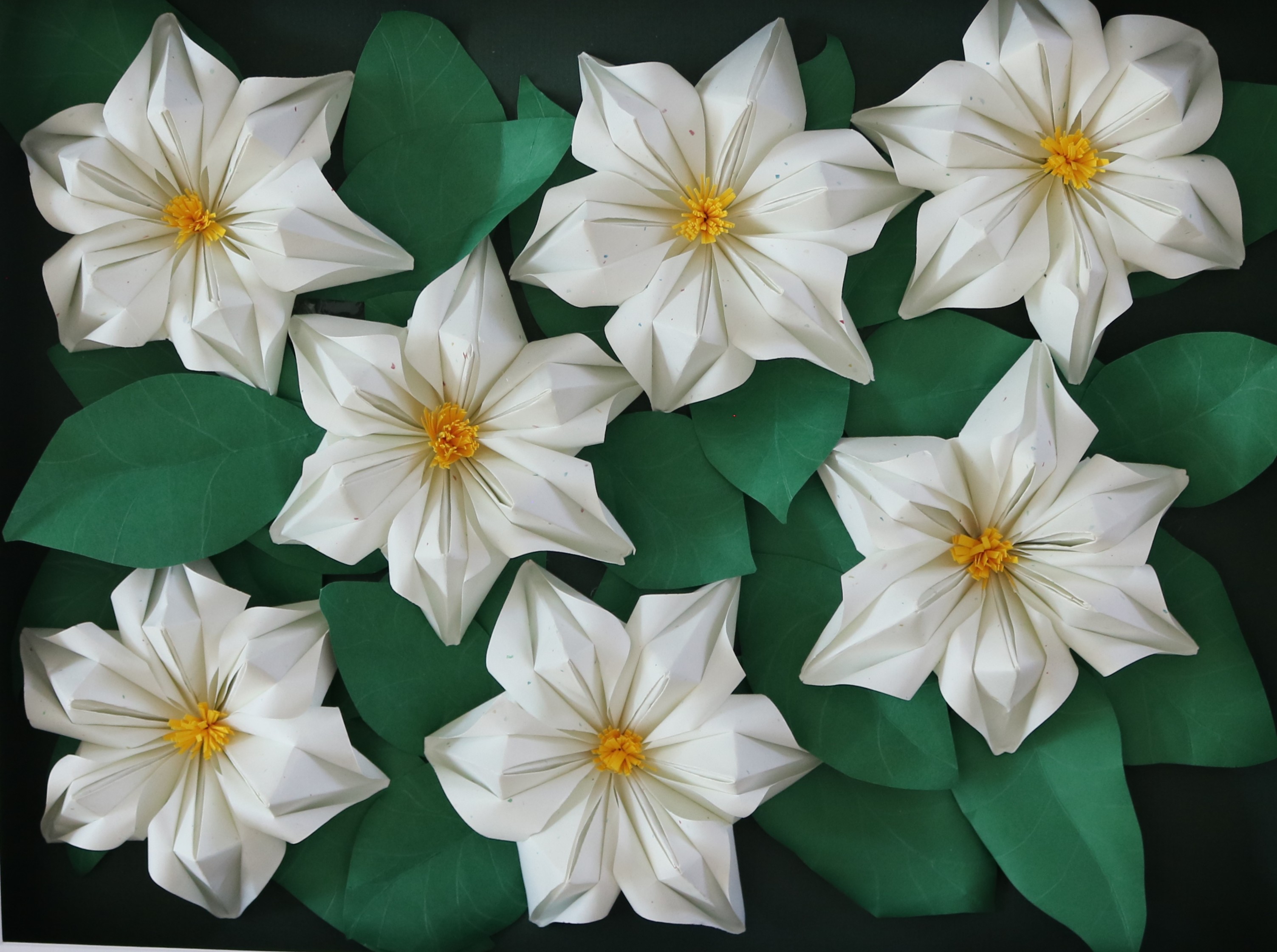 Framed Origami Gardenias