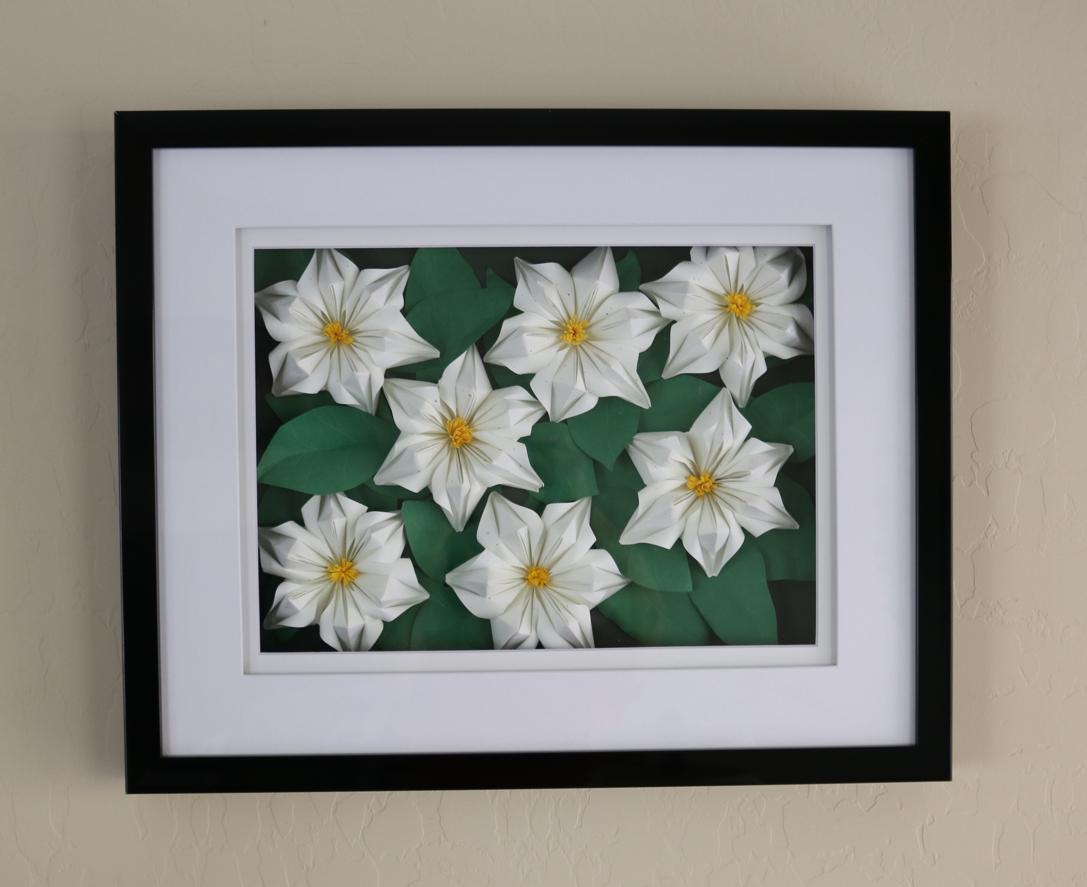 Framed Origami Gardenias