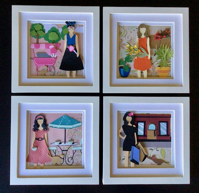Ladies Day Out - Layered Paper Original Art Set
