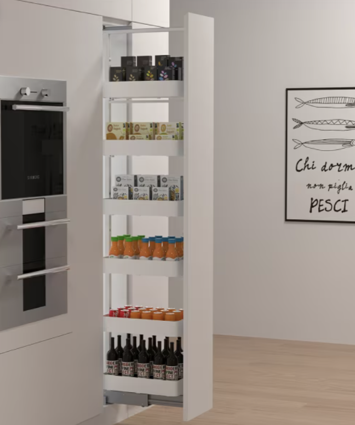 Despensa extracion frontal 6 cestos 300mm para muebles