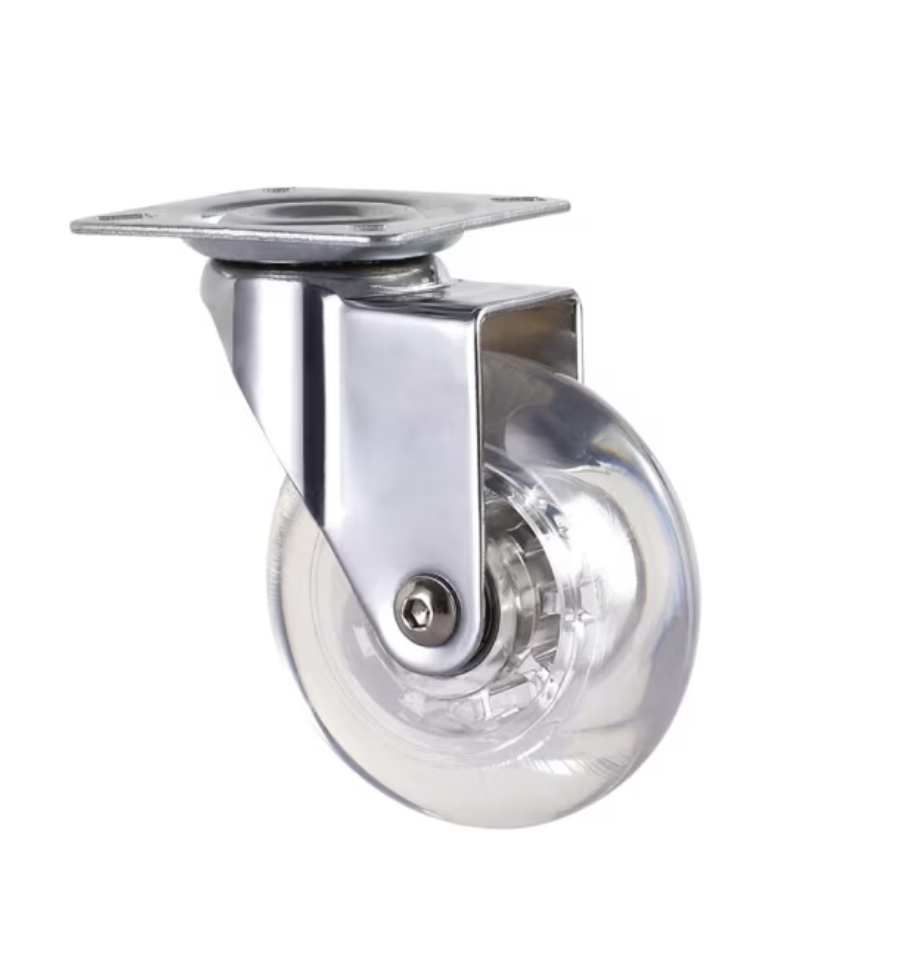 Rueda poliuretano transparente 100mm 76kg