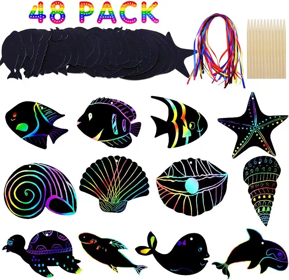 48-Pack Scratch-Off Art Set
