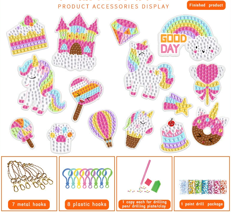 DIY Diamond Painting Keychain Kit