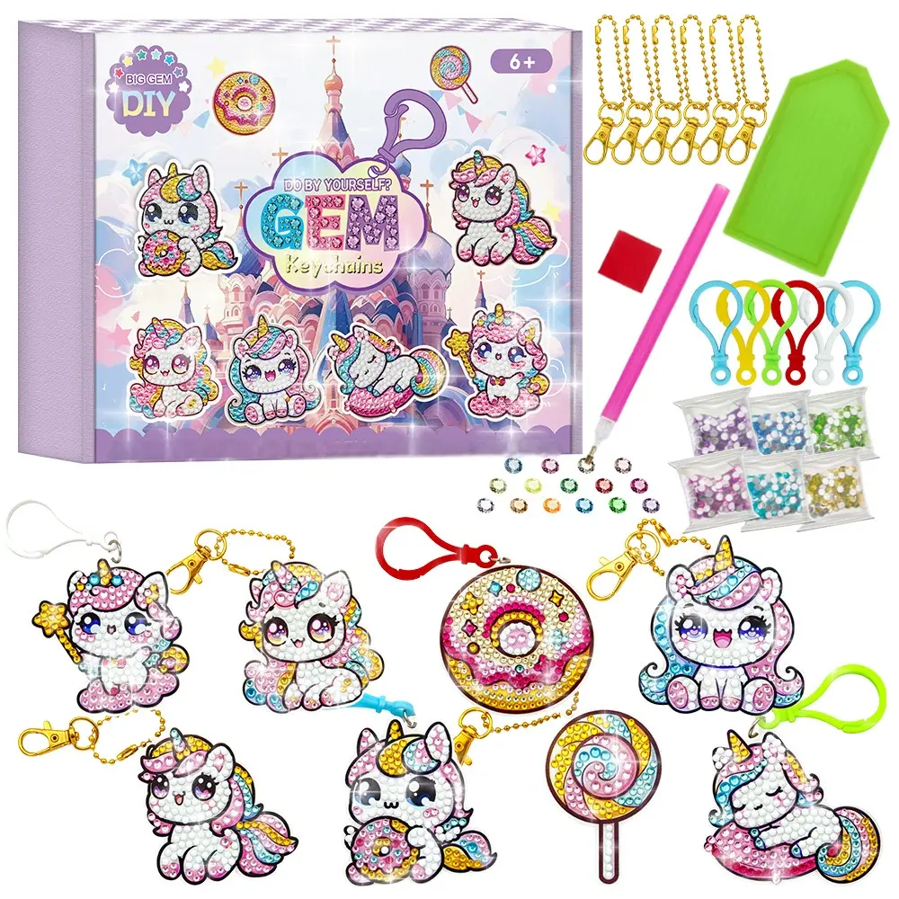 DIY Diamond Painting Keychain Kit