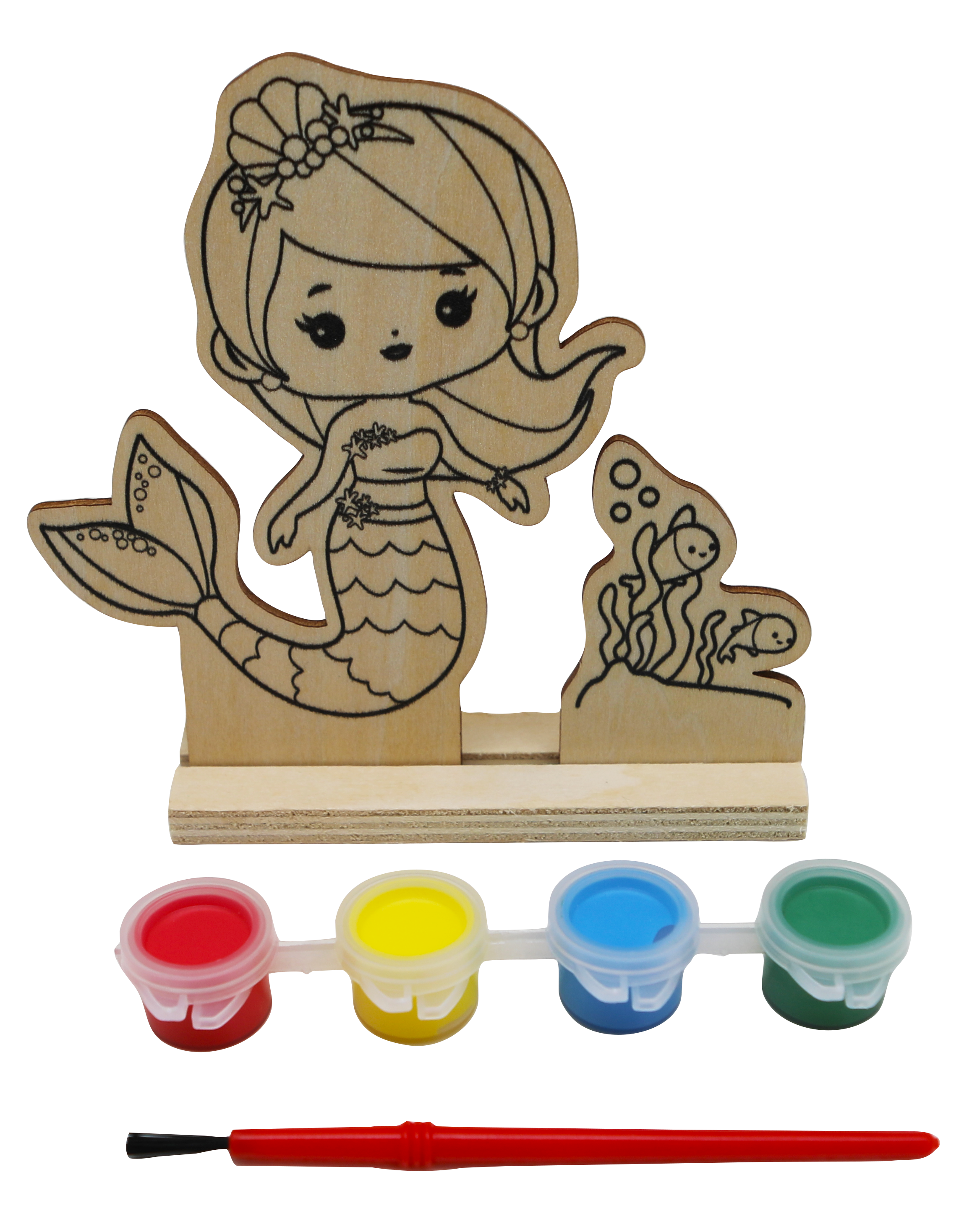 Wooden Mermaid Painting Kit