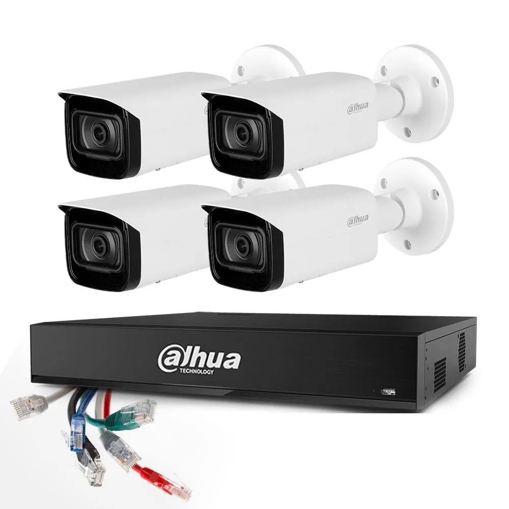 داهوا 4 كاميرات IP بدقة 8 ميجا - Dahua 4 Cameras 8MP IP
