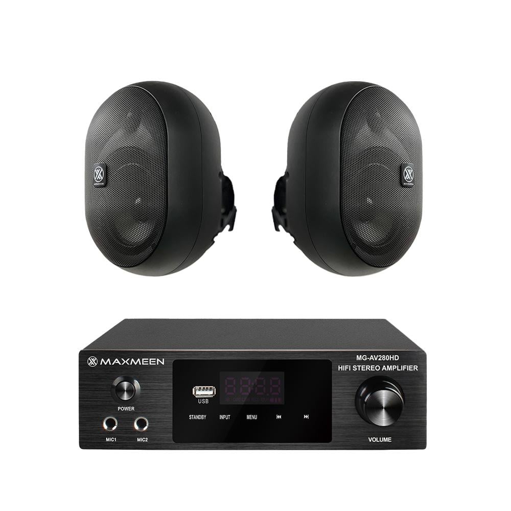 2 سماعات خارجية جدارية بقوة 15 واط مع جهاز التشغيل