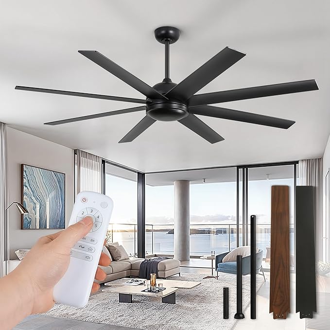 65 Inch Ceiling Fans No Light with Remote