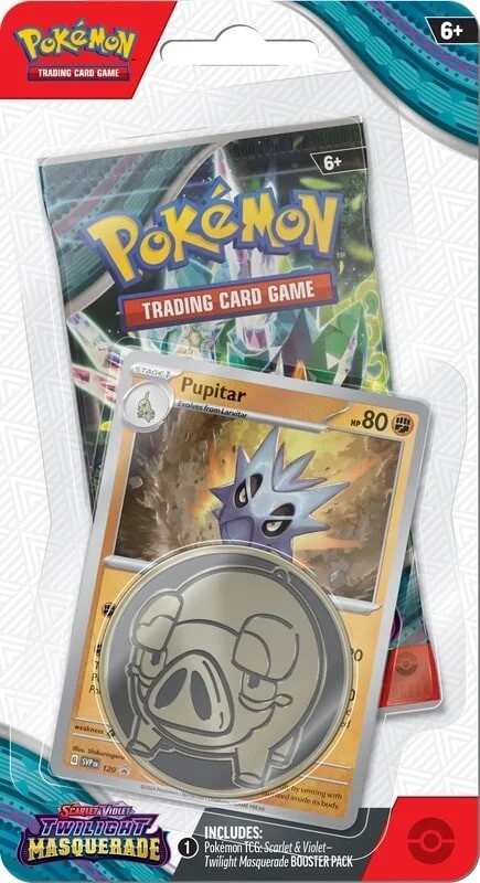 Pokémon TCG: Scarlet & Violet 6 Twilight Masquerade Checklane 1-Pack Blister - Pupitar