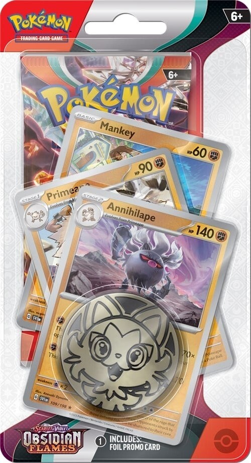 Pokémon TCG: Scarlet & Violet 3 Obsidian Flames Booster Premium Checklane Blister - Mankey