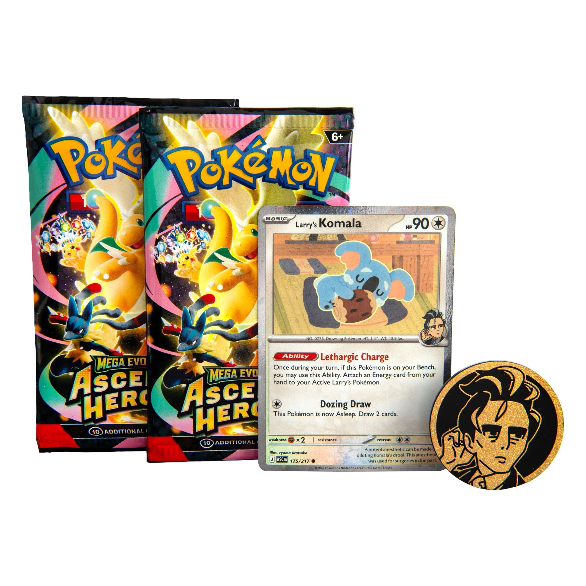 Pokémon TCG: Mega Evolution— Ascended Heroes 2-Pack Blister - Larry's Komala