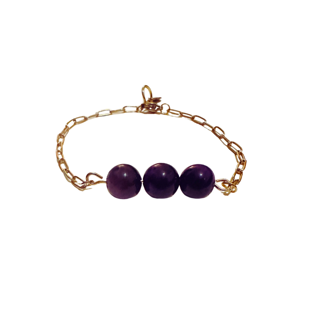Pulsera 1.0 Ojo de Tigre Morado