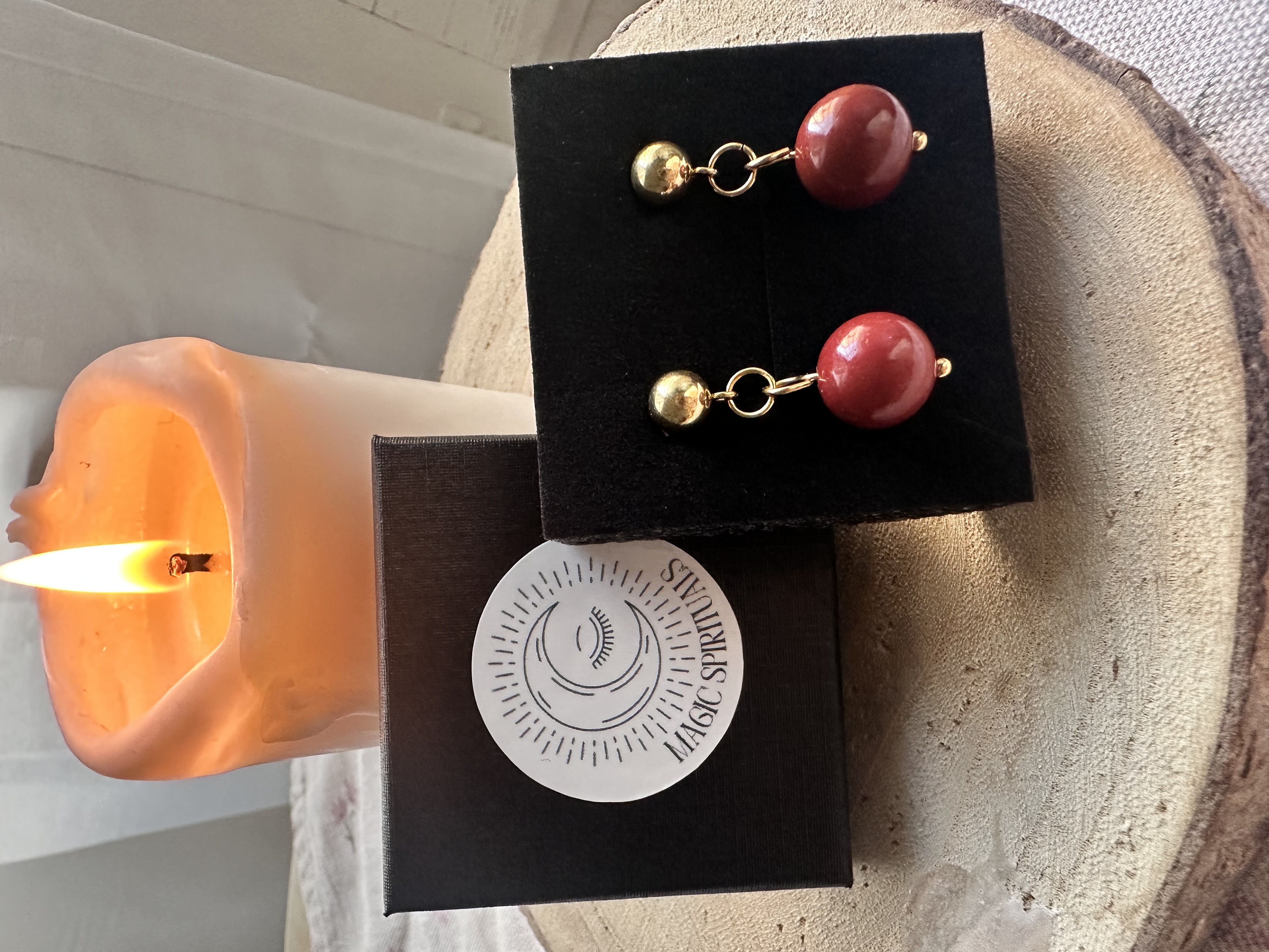 Acero con Jaspe Mookaita Granate