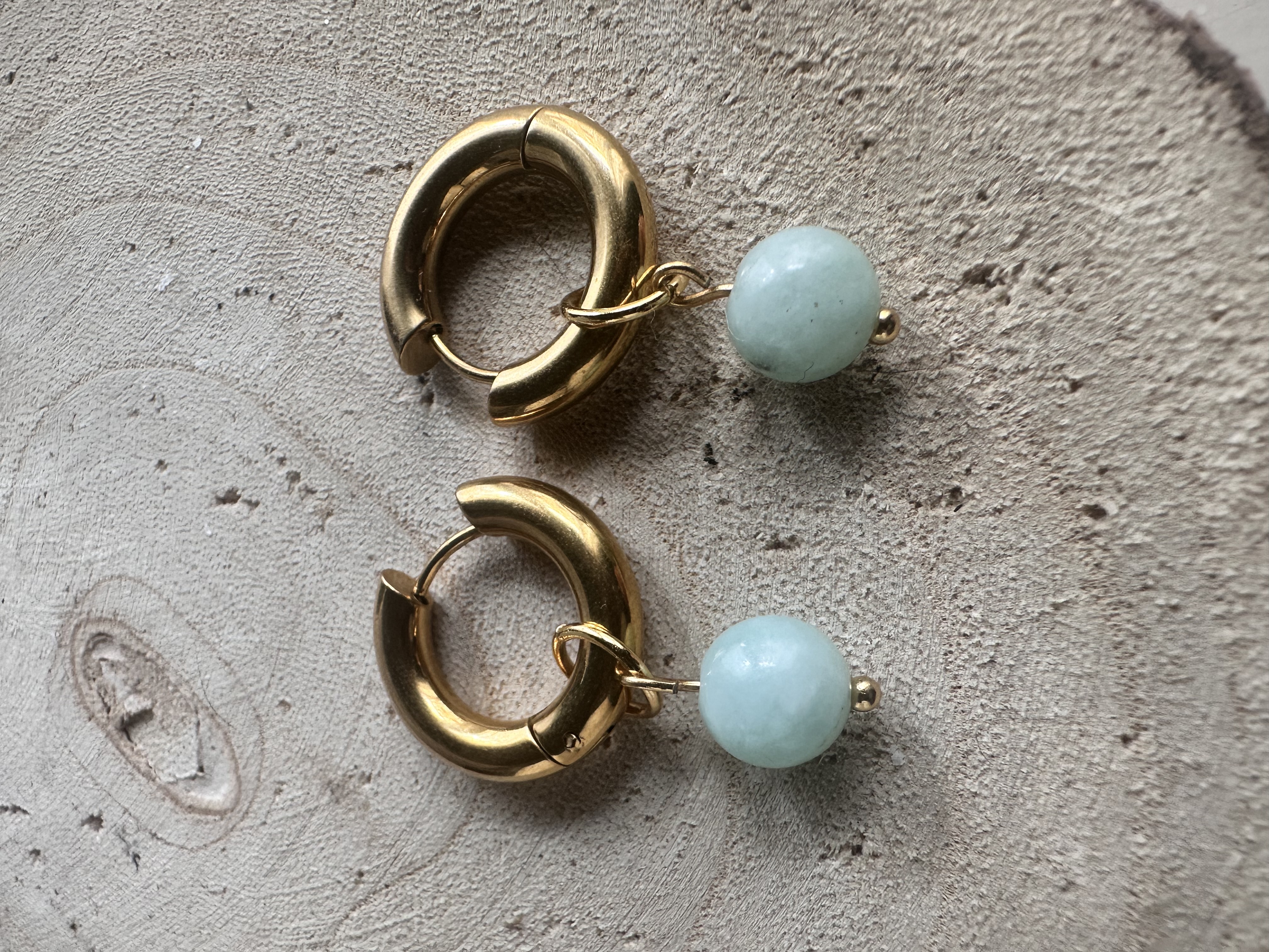 Aros de Titanio con Aguamarina