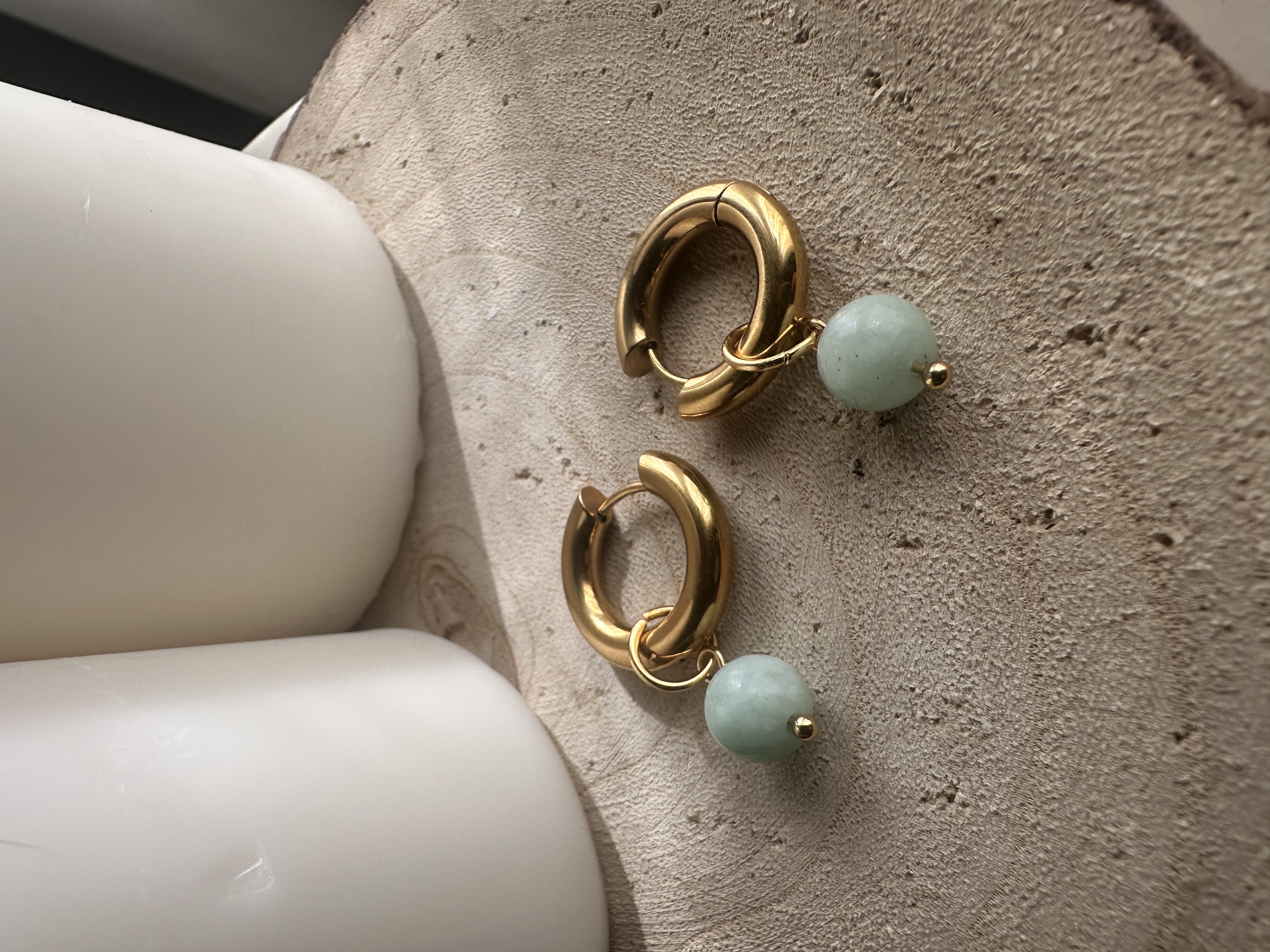 Aros de Titanio con Aguamarina