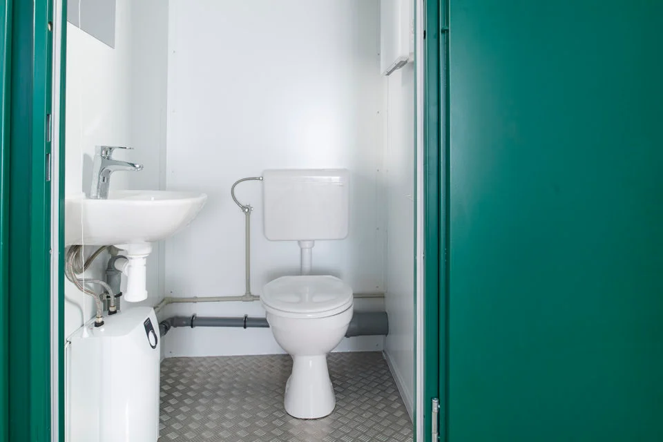 Portable Toilet Cabin ( 1+1 DOUBLE MAINS TOILET 8FT X 5FT (GREEN)