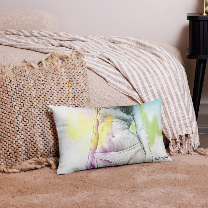 Dorita Pink Drawing Premium Pillow