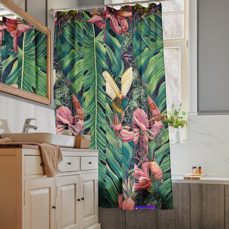 Tropical Leaf Shower curtain