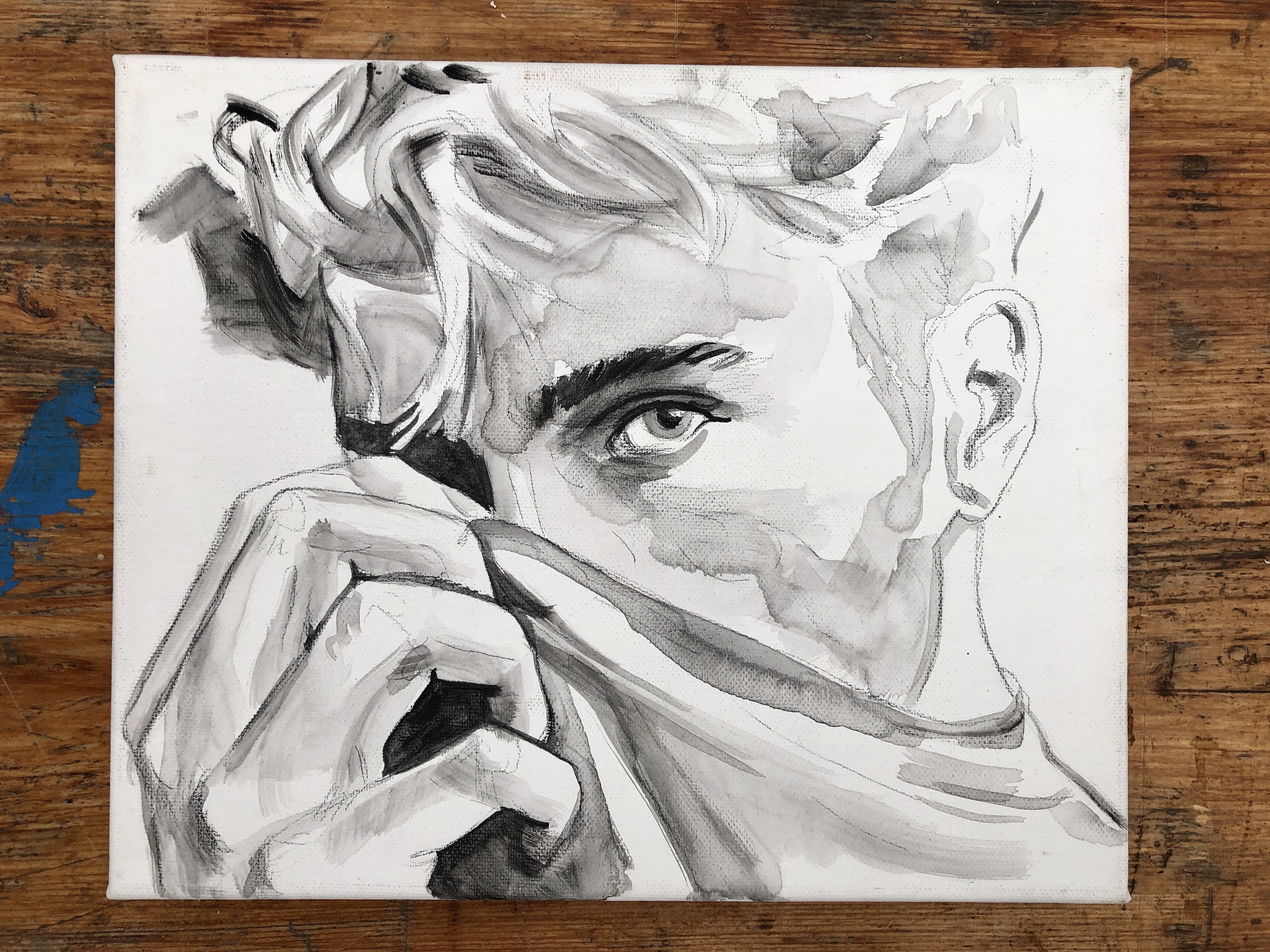 Monochrome Portrait Painting