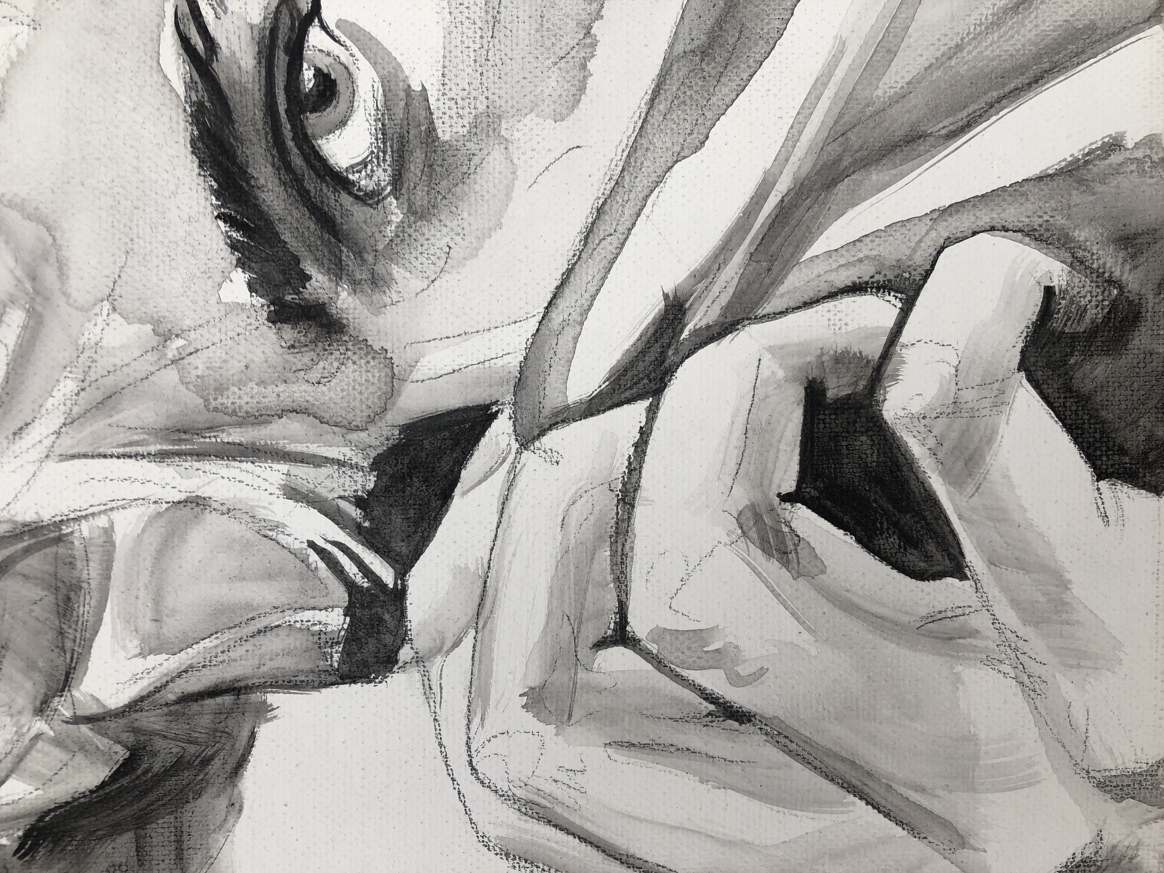 Monochrome Portrait Painting