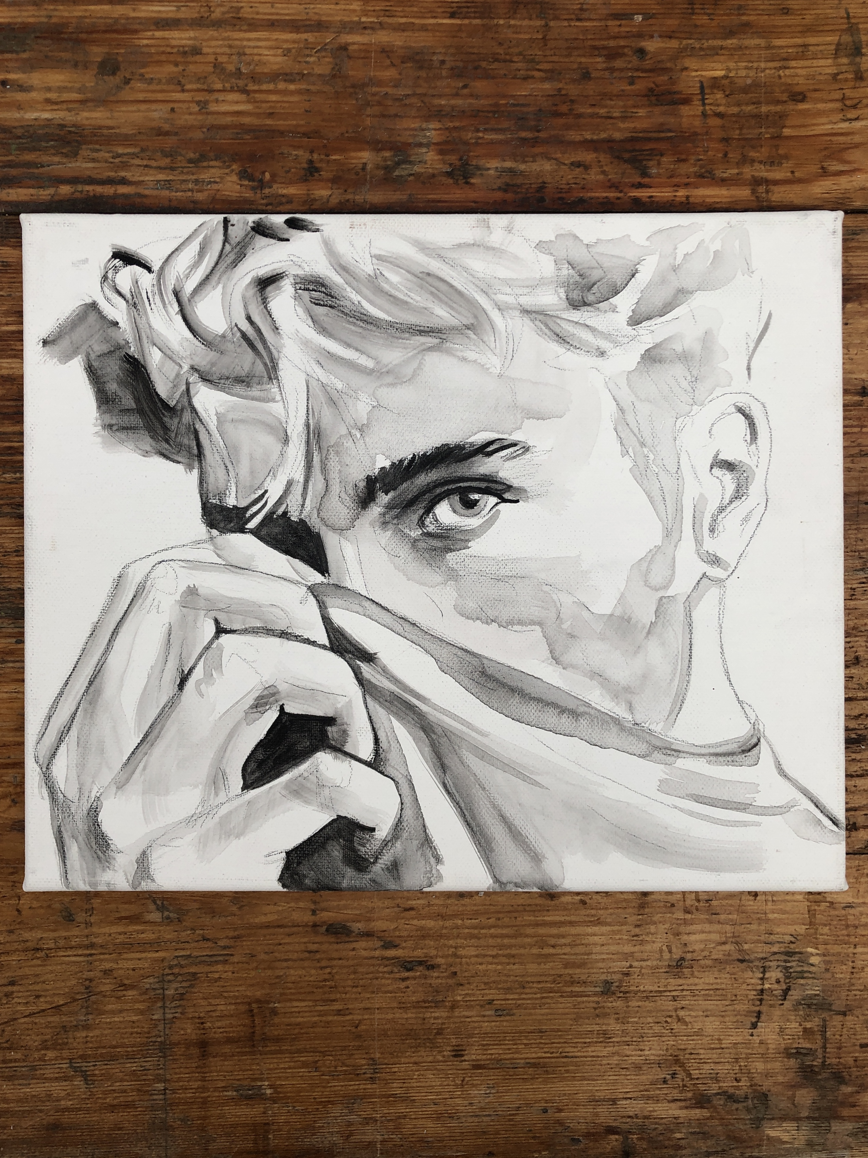 Monochrome Portrait Painting