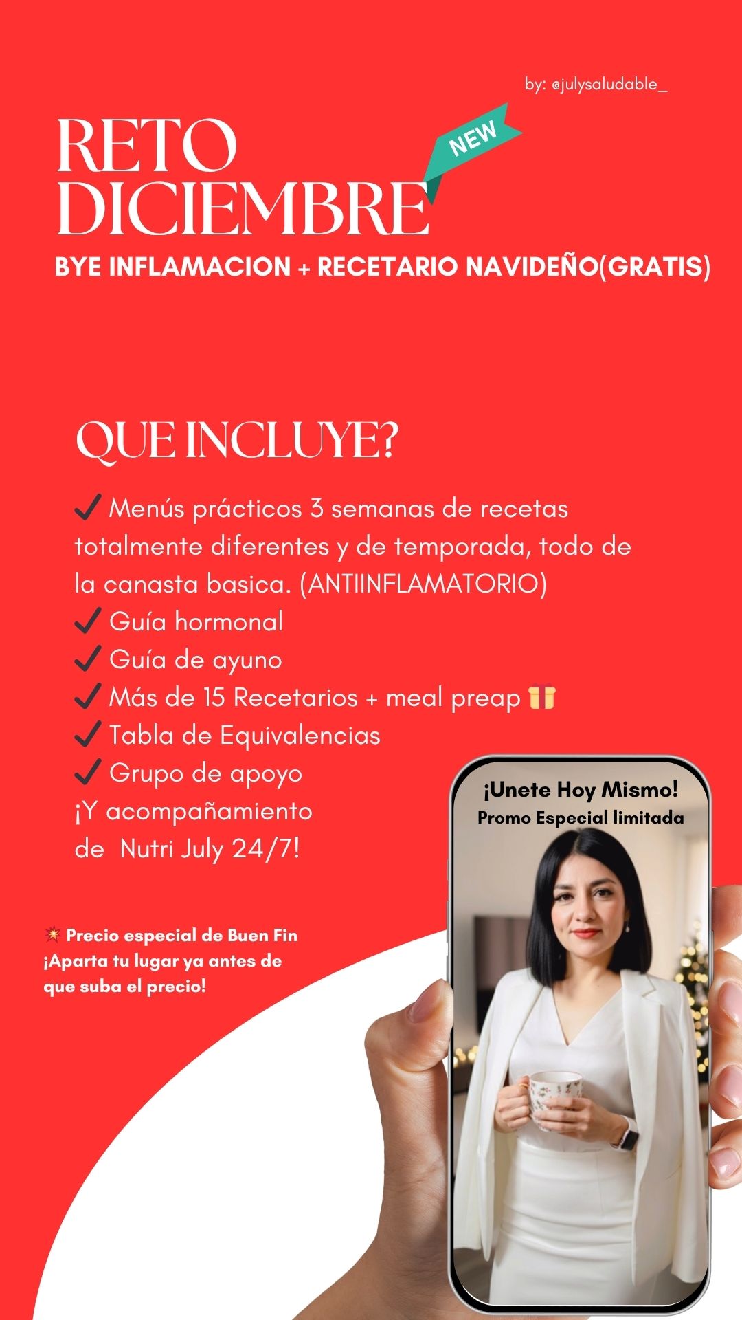 Reto Bye Inflamación DICIEMBRE ✨ “Cierra el año ligera, feliz y sin inflamación” ✨