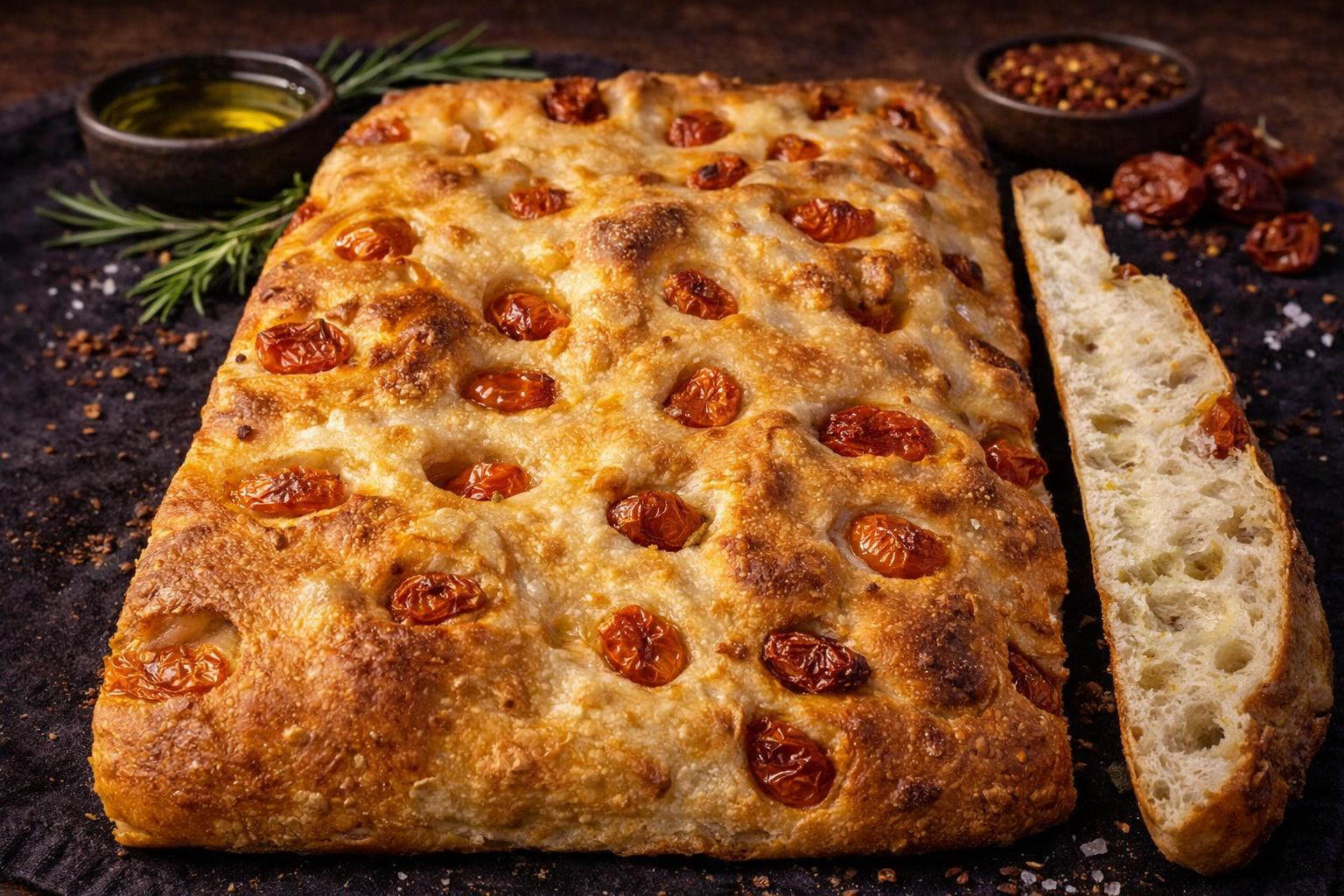 FOCACCIA SAL GROSSO E TOMATE CEREJA